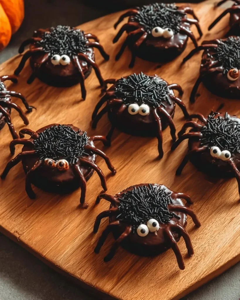 Delicious Oreo Spider Halloween Cookies decorated for spooky celebrations