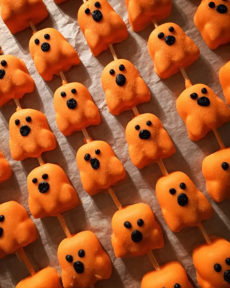 Set of 12 Pumpkin Marshmallow Lollipops for seasonal treats