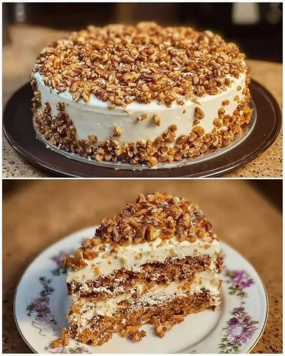 Quick air fryer carrot cake topped with cream cheese frosting