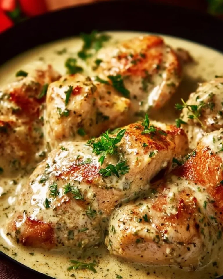 Delicious Ranch Chicken cooked in a crock pot ready to serve.