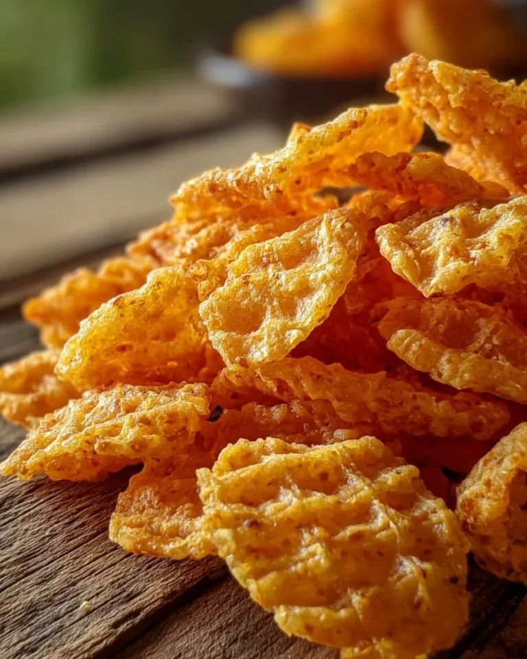 Homemade Rice Krispie cheddar crackers on a rustic wooden table