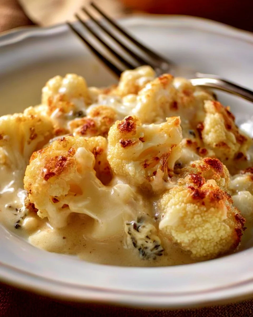 Roasted cauliflower and broccoli topped with creamy cheddar cheese sauce