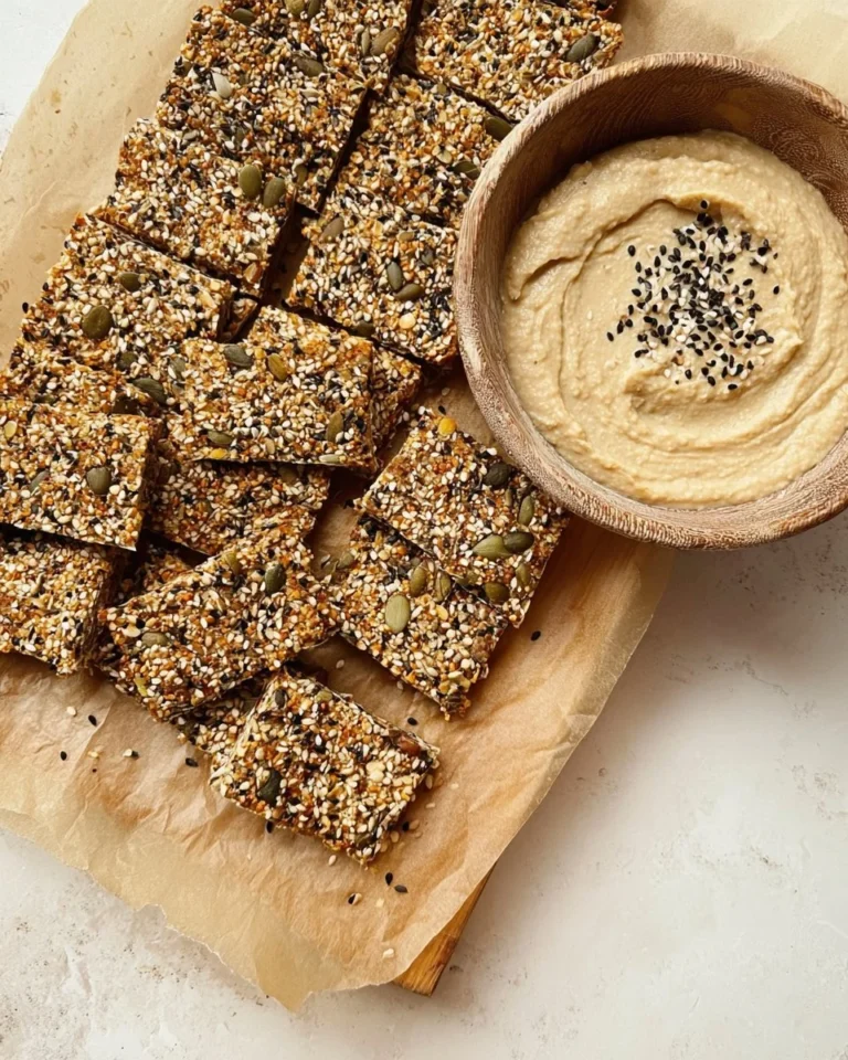 Seeded crackers topped with rosemary, perfect for snacking and appetizers.
