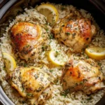Slow Cooker Lemon Herb Chicken with Fluffy Rice