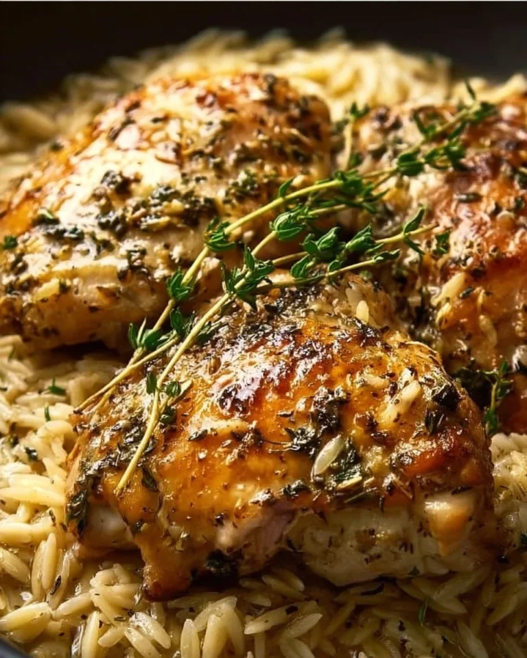 Slow Cooker Parmesan Herb Chicken with Orzo, a flavorful and easy recipe