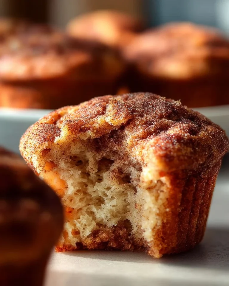 Freshly baked snickerdoodle muffins with cinnamon sugar topping