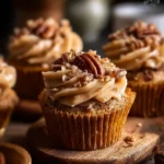 Southern Pecan Pie Cupcakes with Brown Sugar Frosting