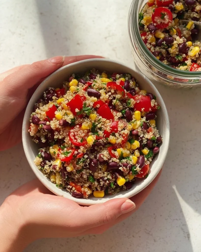 Colorful Southwest Quinoa Salad with fresh vegetables and black beans