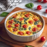 Spinach, Tomato, and Feta Crustless Quiche