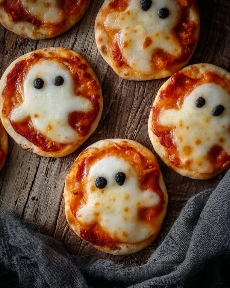 Mini ghost pizzas for Halloween, easy to make and spooktacularly fun
