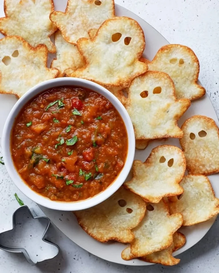 Spooky baked Halloween chips in festive shapes ready for Halloween snacking