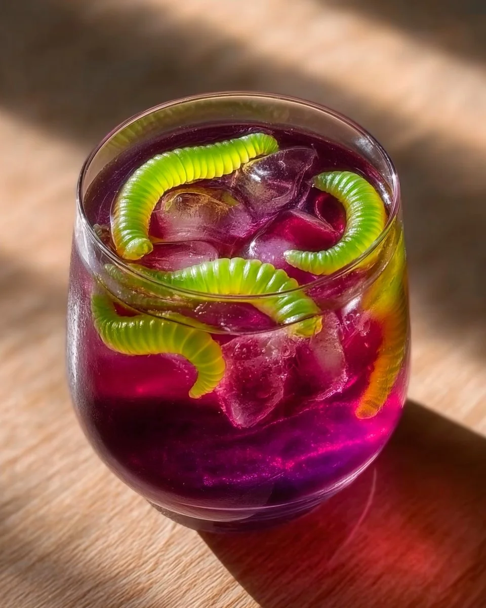 Colorful Witch's Potion Punch in a spooky themed drink setup