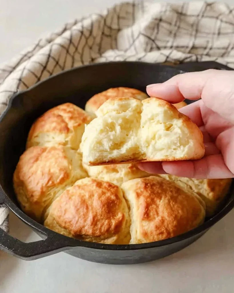 Delicious homemade Angel Biscuits served warm with butter