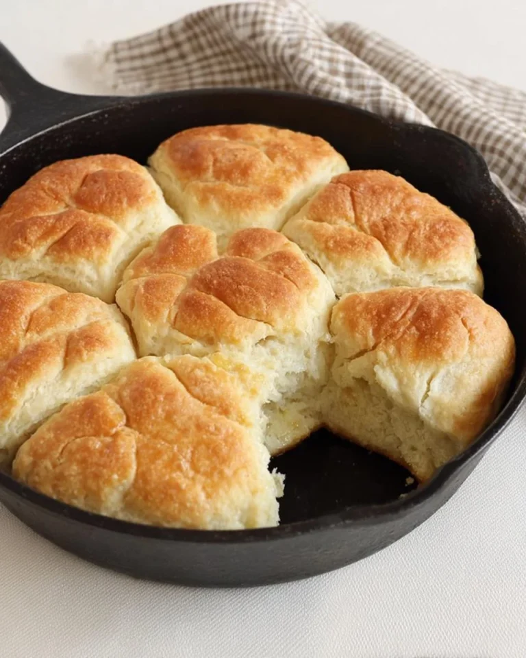 Fluffy Angel Biscuits fresh out of the oven, golden brown and delicious.