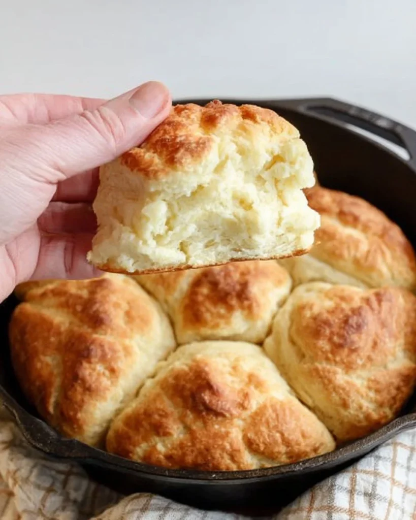 Delicious homemade Angel Biscuits on a baking sheet