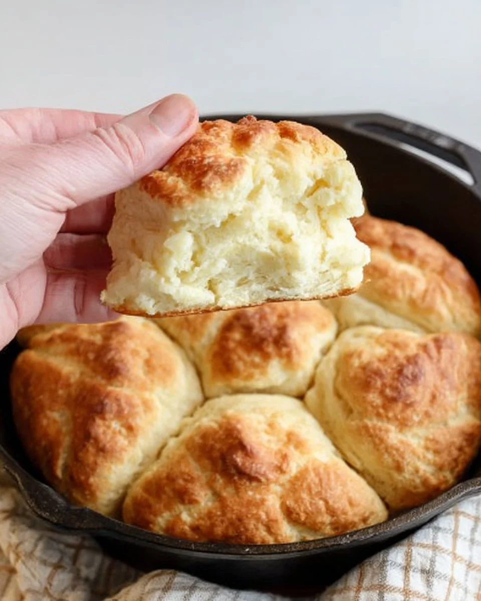 Delicious homemade Angel Biscuits on a baking sheet