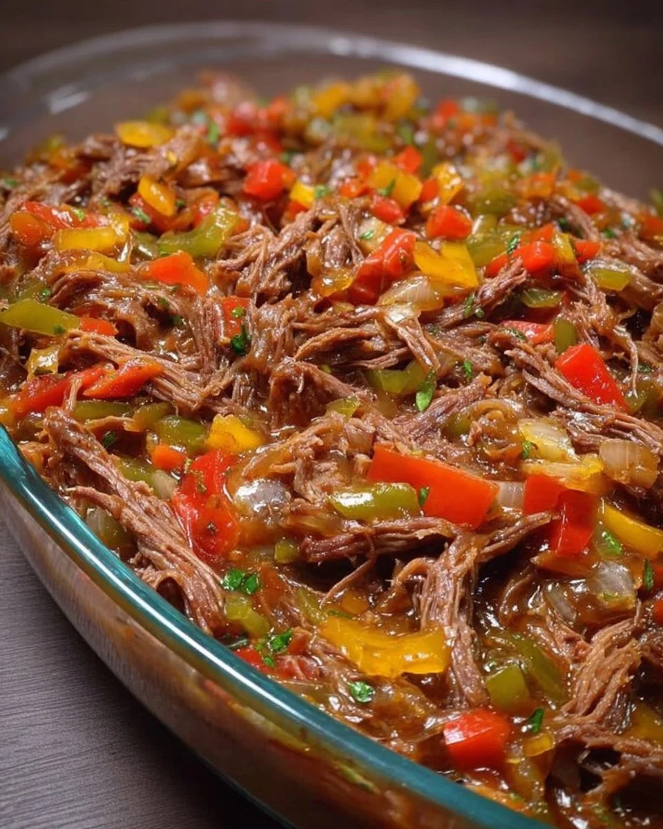 Delicious shredded beef dish prepared my way for flavorful meals.