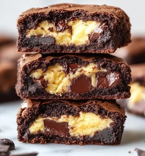Choco cheesecake cookie bites on a plate with chocolate drizzle