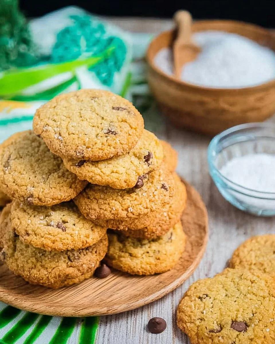 Batch of chocolate chip coconut cookies fresh out of the oven