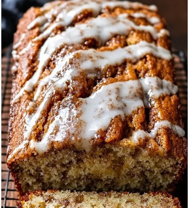 Delicious Cinnamon Swirl Banana Bread fresh out of the oven
