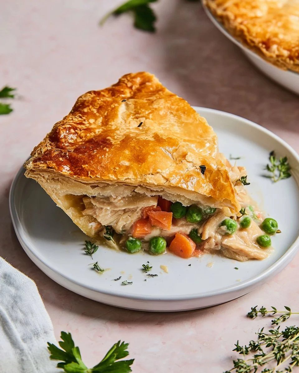Delicious chicken pot pie with flaky crust and savory filling