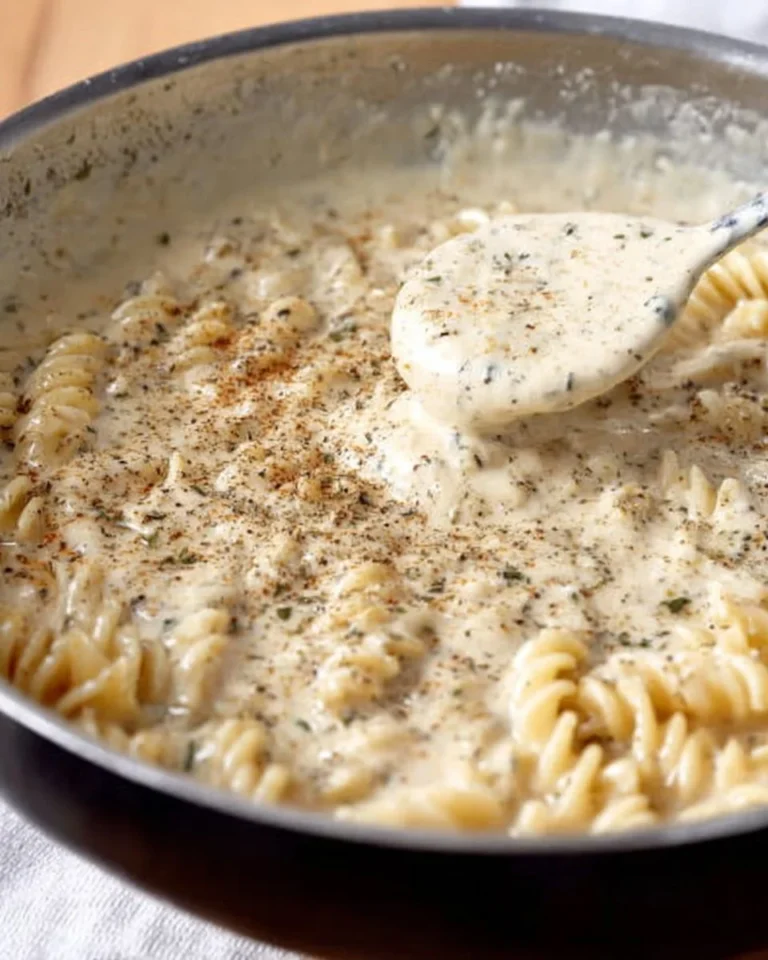 Cottage cheese high-protein pasta sauce served on a plate