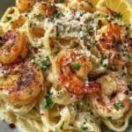 Creamy Garlic Shrimp Alfredo Pasta