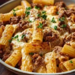 Creamy Parmesan Beef Rigatoni