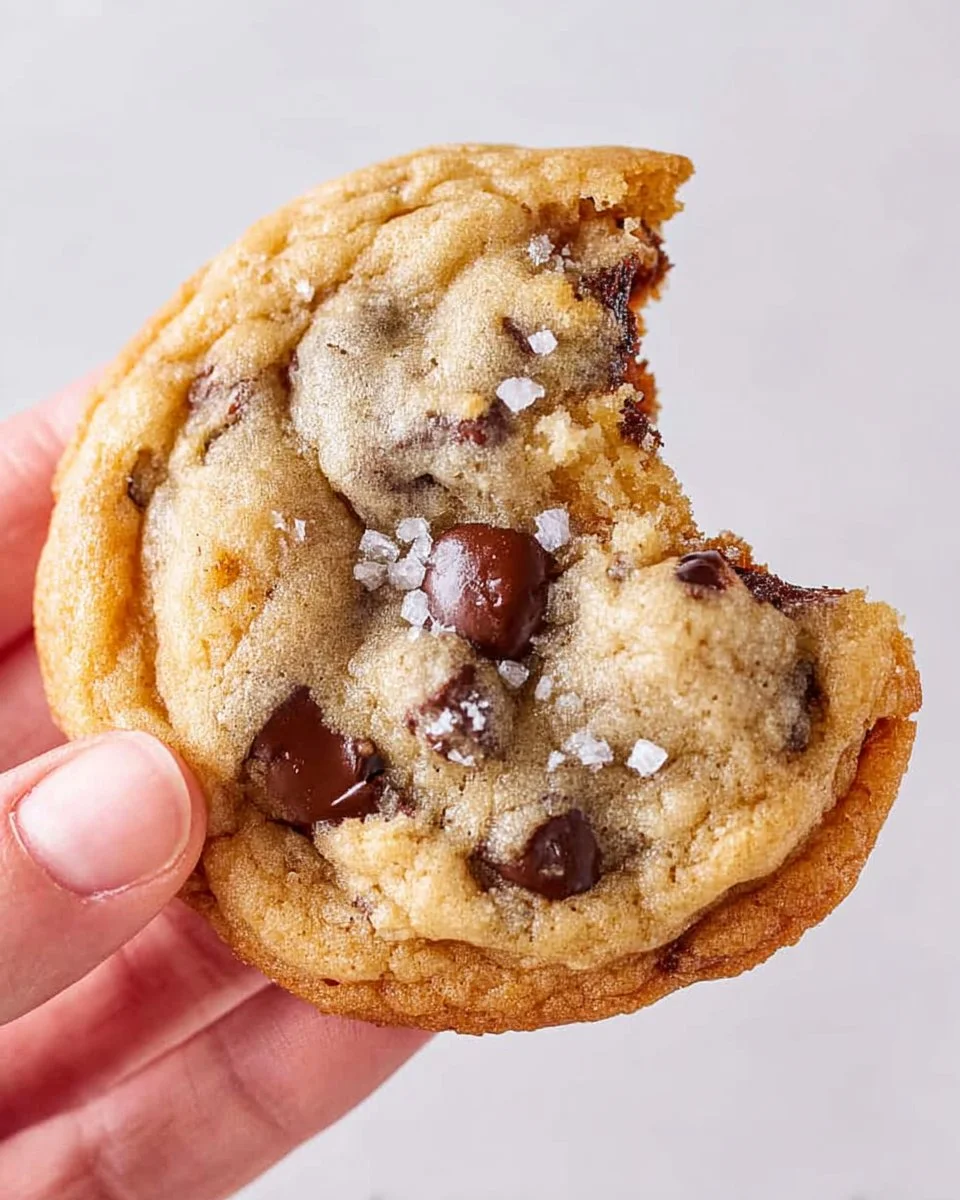 Crispy and chewy homemade chocolate chip cookies on a cooling rack