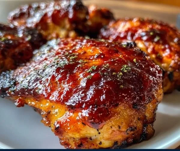 Delicious crockpot BBQ chicken served with side dishes