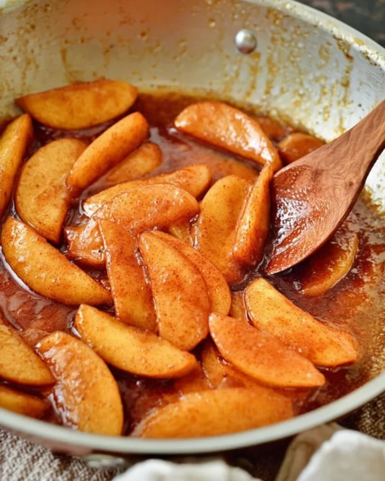 Delicious fried apples served in a bowl as a sweet dessert treat