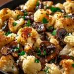 Garlic Cauliflower Mushroom Skillet