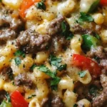 High-Protein Creamy Philly Cheesesteak Mac & Cheese
