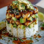Honey Lime Chicken & Avocado Rice Stack
