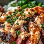Korean BBQ Steak Rice Bowls with Spicy Cream Sauce
