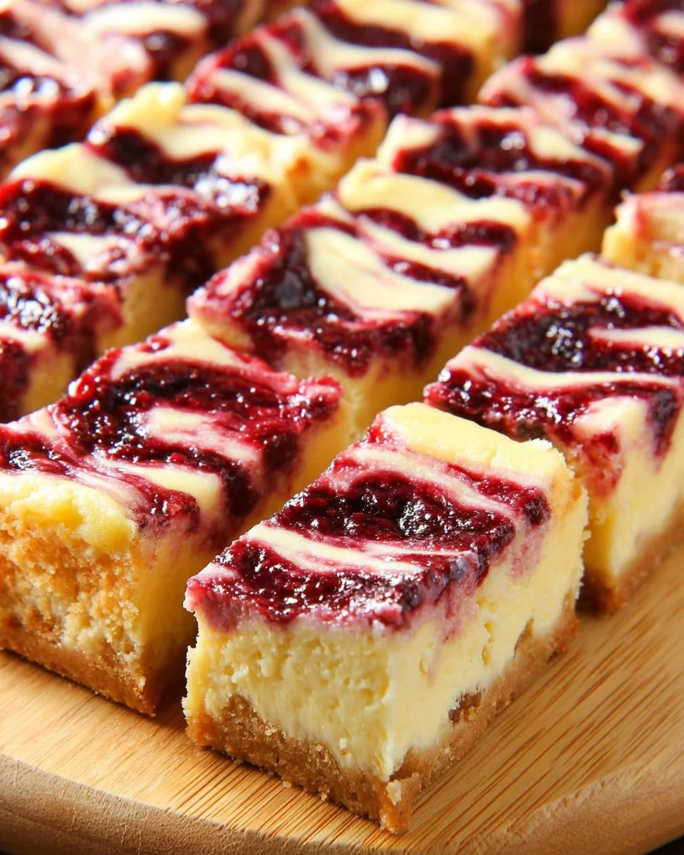 Lemon Raspberry Cheesecake Bars with vibrant raspberry topping and a graham cracker crust