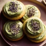 Matcha Sugar Cookies with Lavender Frosting
