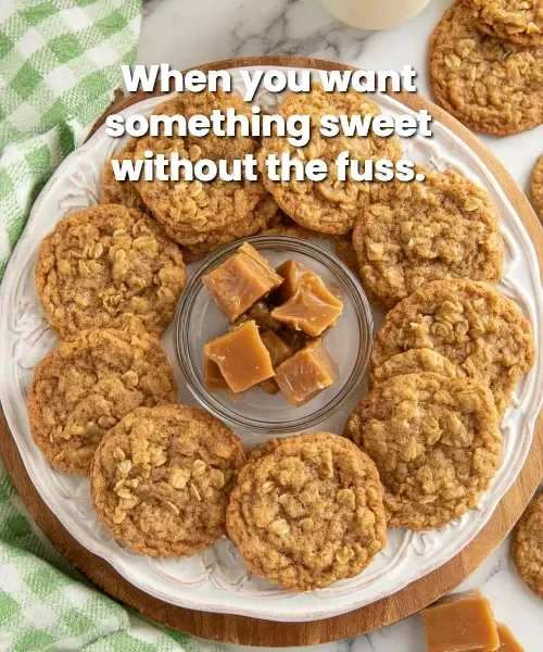 Delicious oatmeal toffee cookies fresh out of the oven