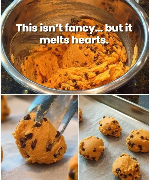 Delicious pumpkin chocolate chip cookies fresh out of the oven