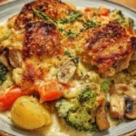 Savory Baked Chicken Casserole with Creamy Vegetables
