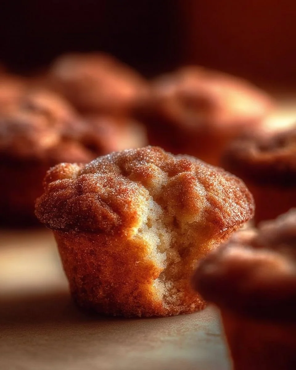Delicious homemade snickerdoodle muffins topped with cinnamon sugar.