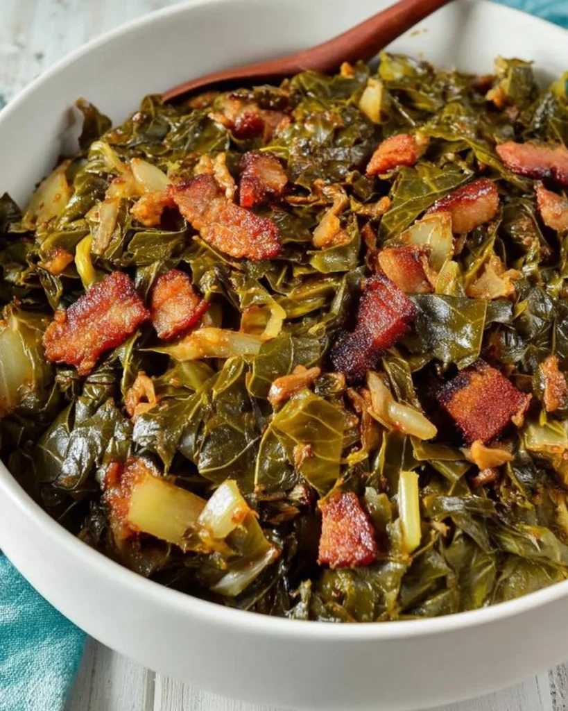 Delicious Southern-style collard greens cooked to perfection