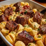 Steak Bites with Garlic Butter Alfredo Sauce