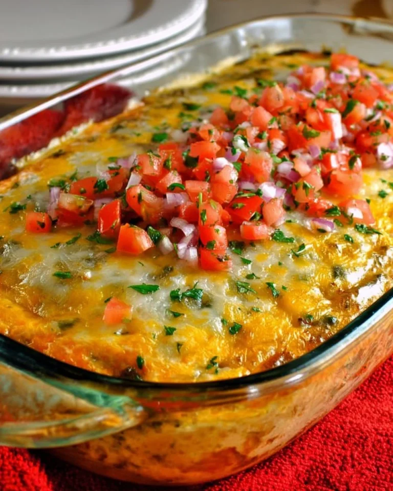 Delicious stuffed chile casserole served in a baking dish