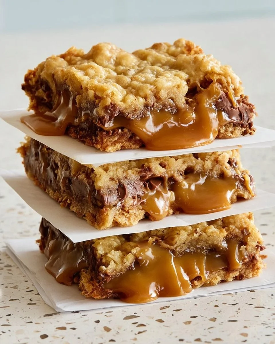 Delicious ultimate bar cookies arranged on a plate.