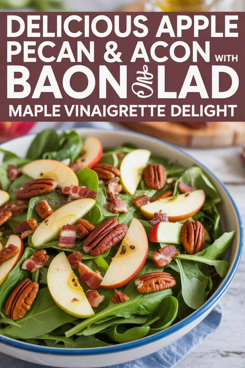 Apple Pecan & Bacon Salad with Maple Vinaigrette