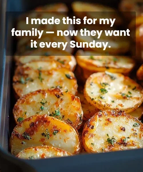 Crispy air fryer sliced potatoes served in a bowl