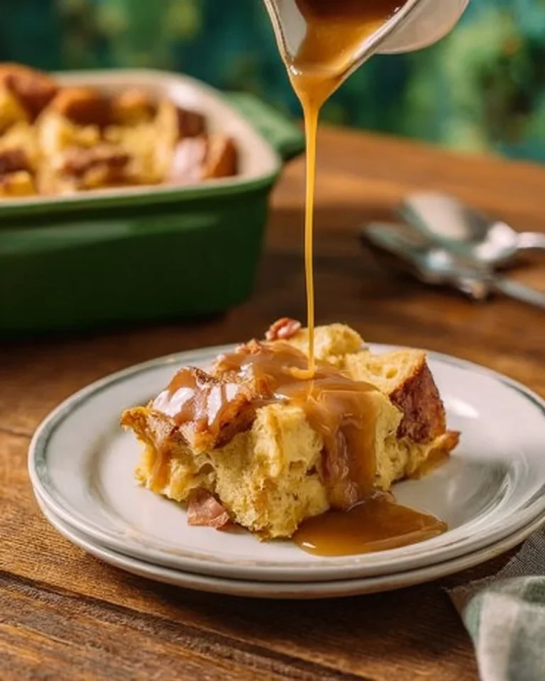 Delicious Apple Cinnamon Bread Pudding served in a bowl with a cinnamon stick