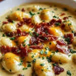 Bacon Cheddar Gnocchi Soup