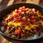 Bacon Cheeseburger Rice Bowl